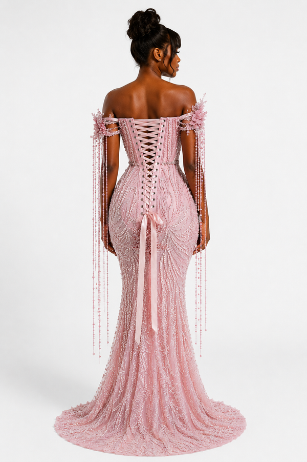 Blush Pearl Bloom Gown- $ 2,500