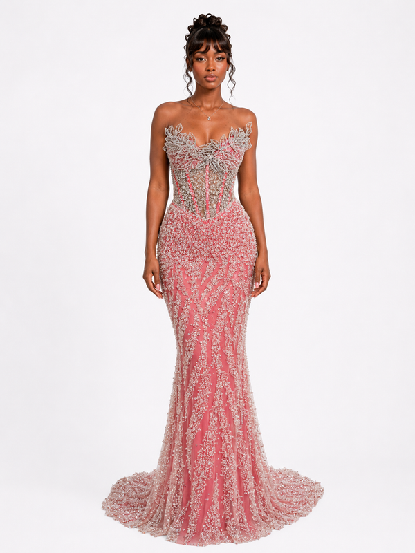 Ruby Pearl Couture Gown - $2000