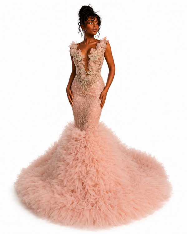 Blush Petal Mermaid Gown - $2,500