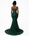 Emerald Crystal Couture Gown - $2,000