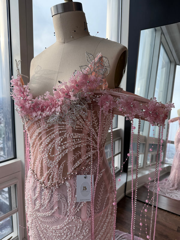 Blush Pearl Bloom Gown- $ 2,500