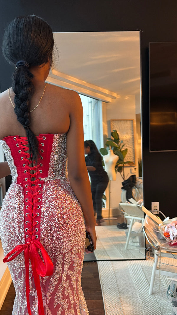 Ruby Pearl Couture Gown - $2000