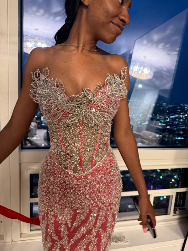 Ruby Pearl Couture Gown - $2000